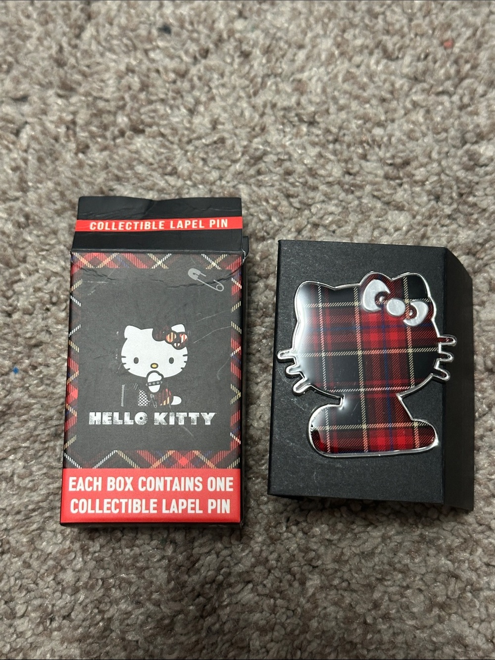 Hello Kitty Plaid Enamel Collectible Pin